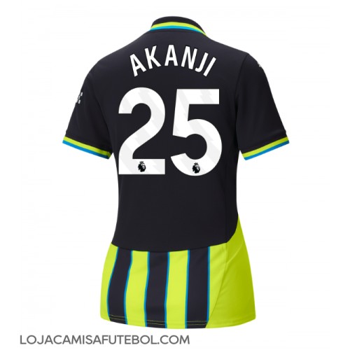 Camisa de Futebol Manchester City Manuel Akanji #25 Equipamento Secundário Mulheres 2024-25 Manga Curta